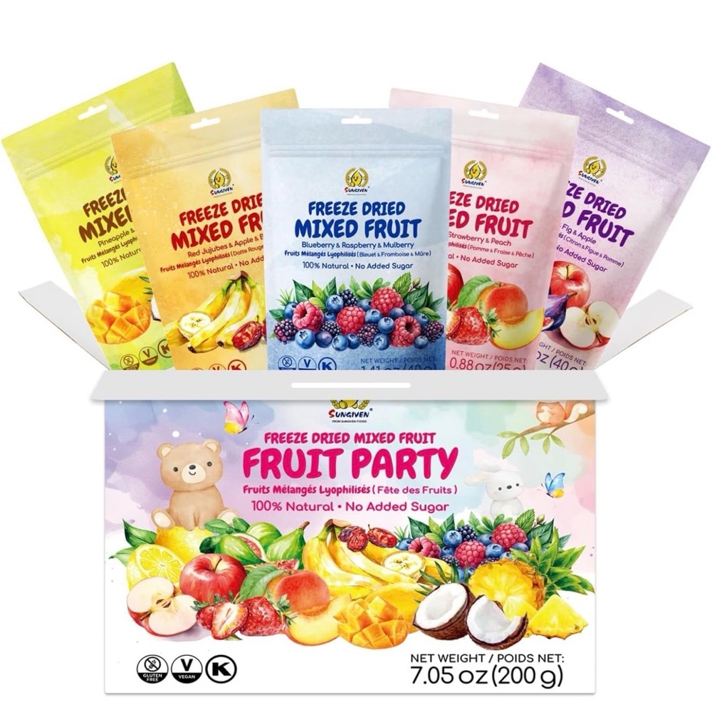 Fruit Party Freeze Dried Mixed Fruit Variety Pack - Assorted Colors